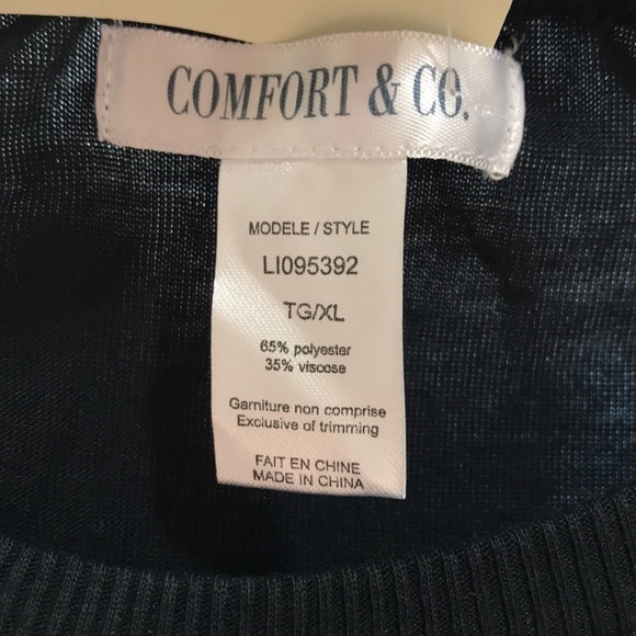 Nwt Comfort & Co black short sleeve shirt size XL - Picture 8 of 9